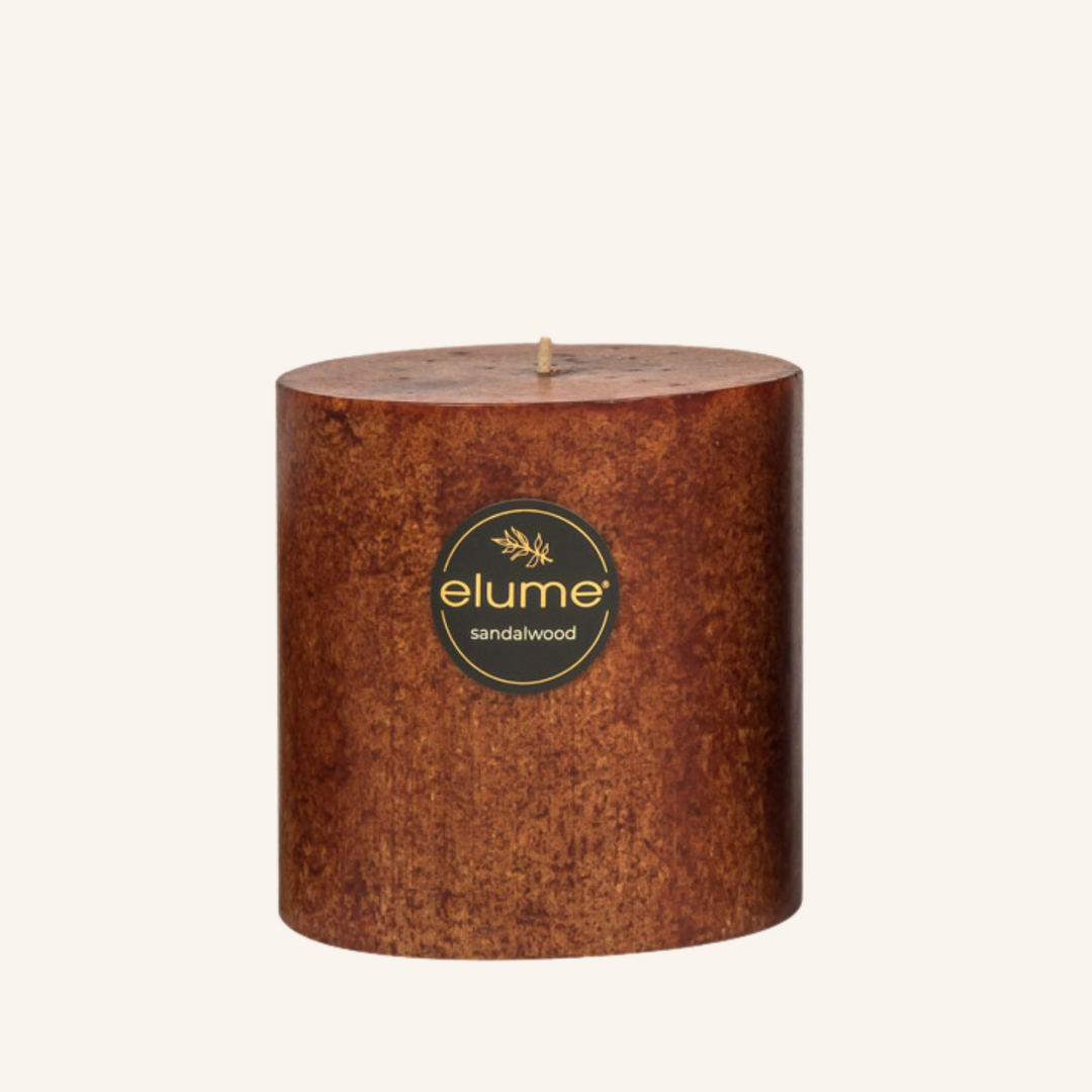 Sandalwood 4x4 Pillar Candle | Elume