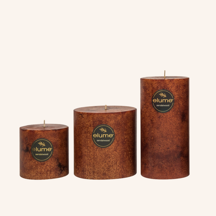 Sandalwood 3x6 Pillar Candle | Elume