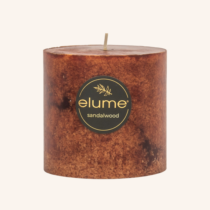 Sandalwood 3x3 Pillar Candle | Elume