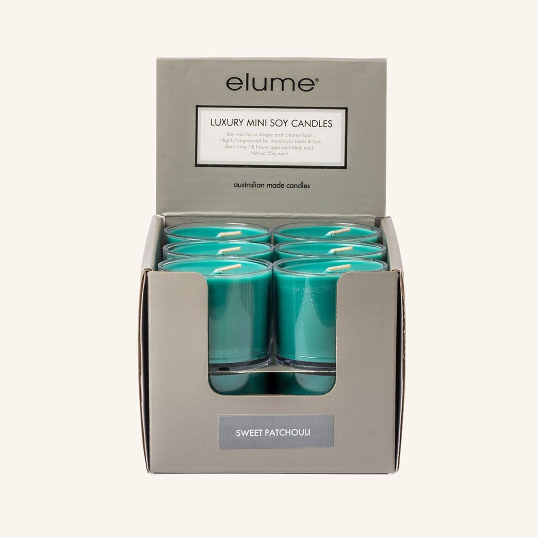 Sweet Patchouli Mini Soy Candles | Elume