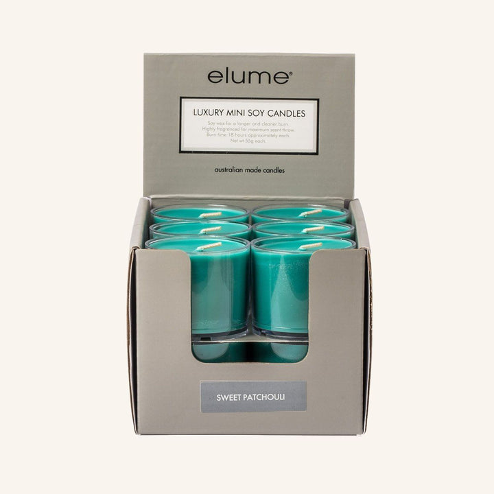 Sweet Patchouli Mini Soy Candles | Elume