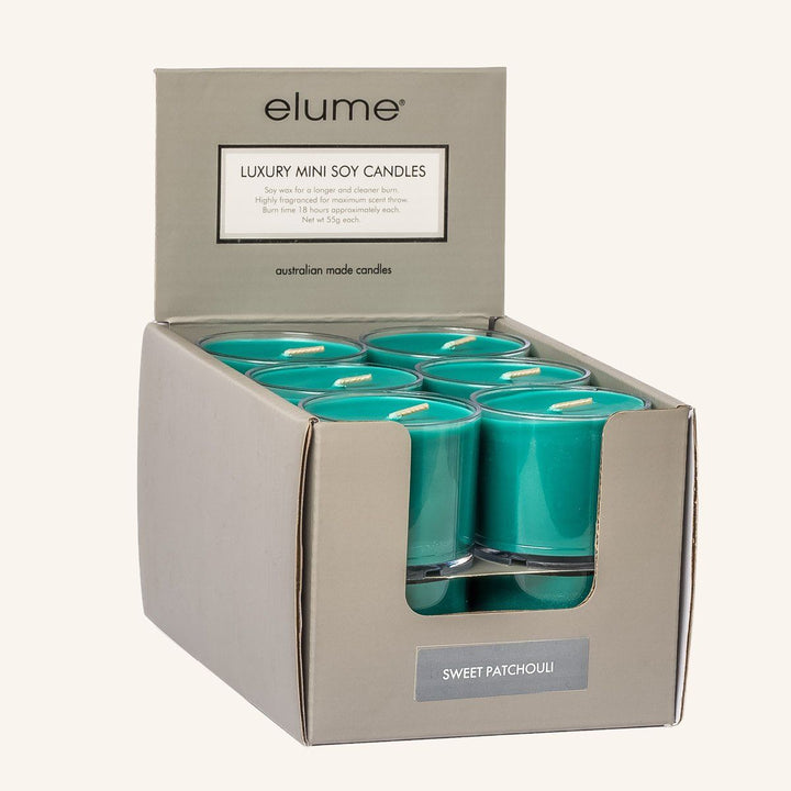 Sweet Patchouli Mini Soy Candles | Elume