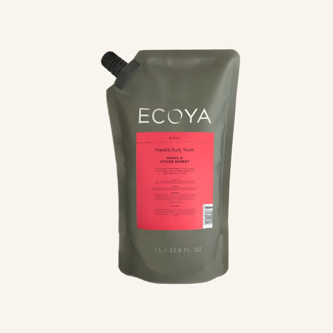 Guava & Lychee Sorbet Hand and Body Wash Refill | Ecoya