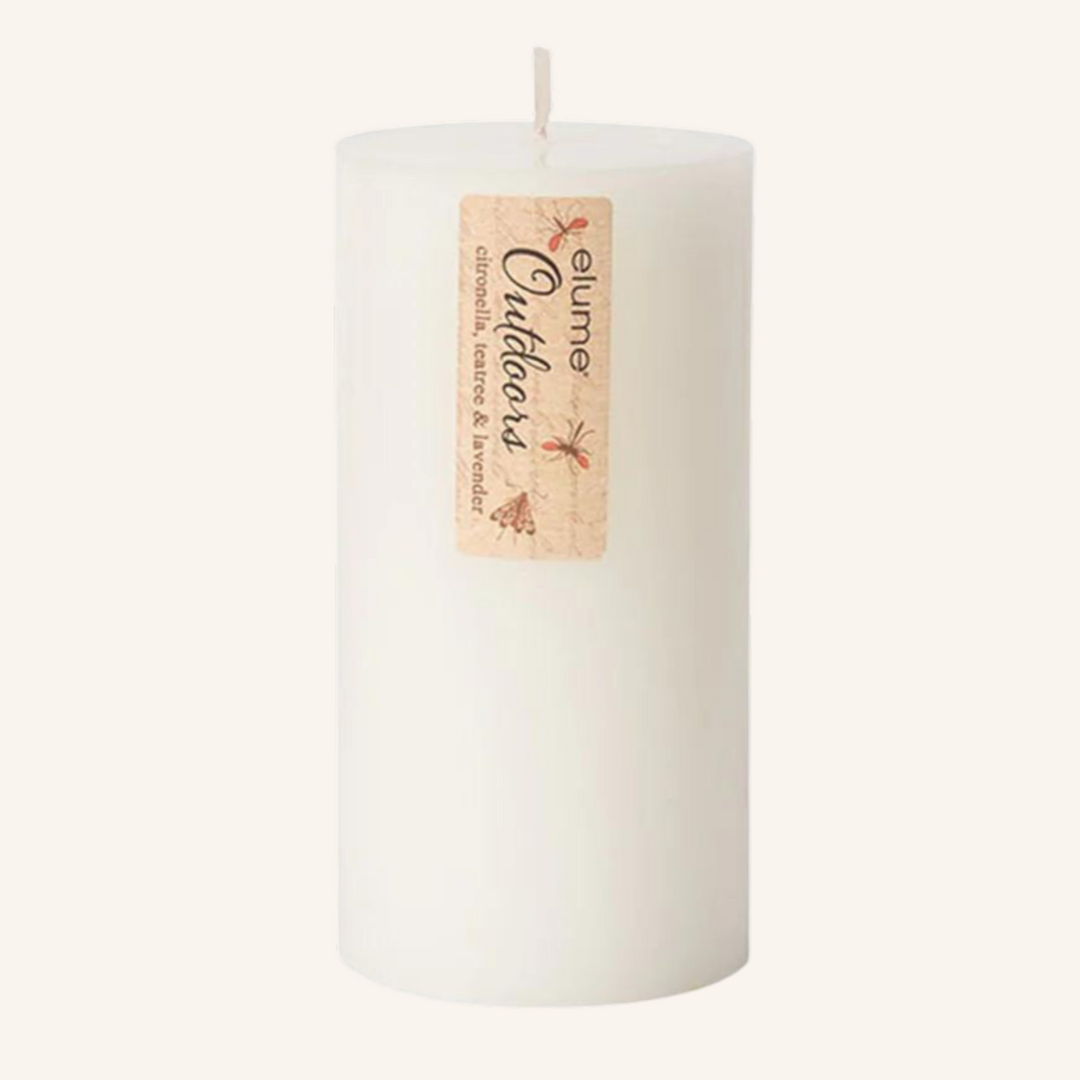 White Citronella 3x6 Pillar Candle | Elume