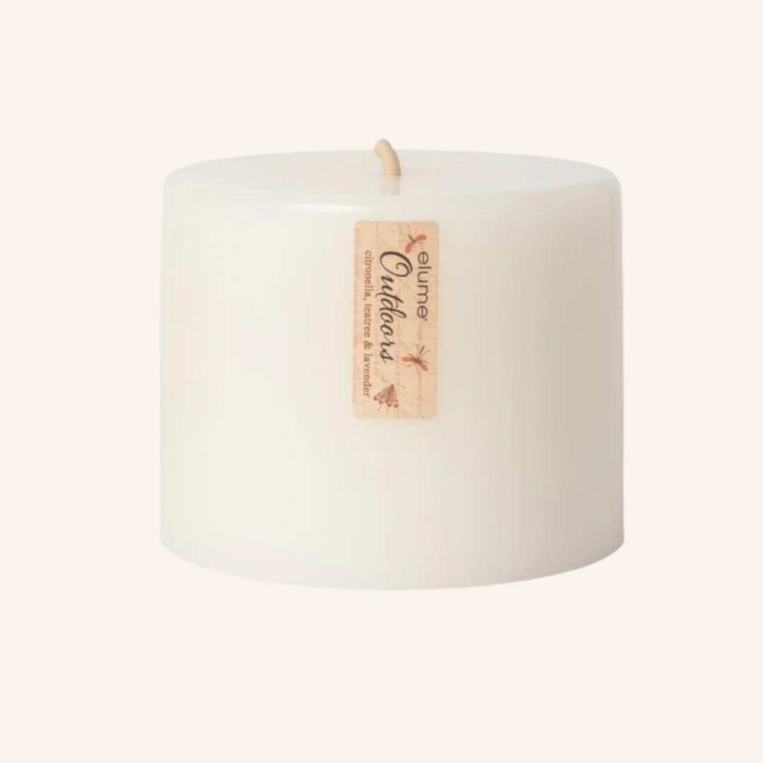White Citronella 4x4 Pillar Candle | Elume