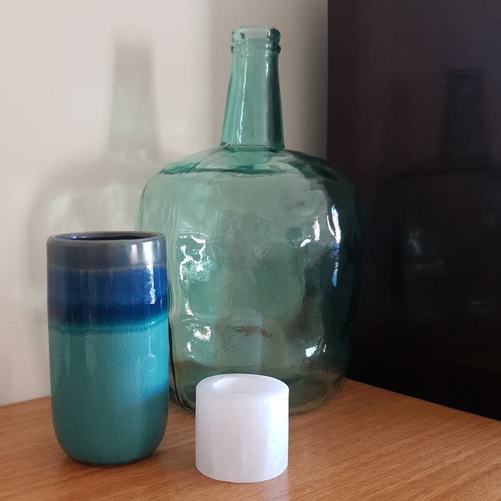 Small Selenite Log Tealight Holder