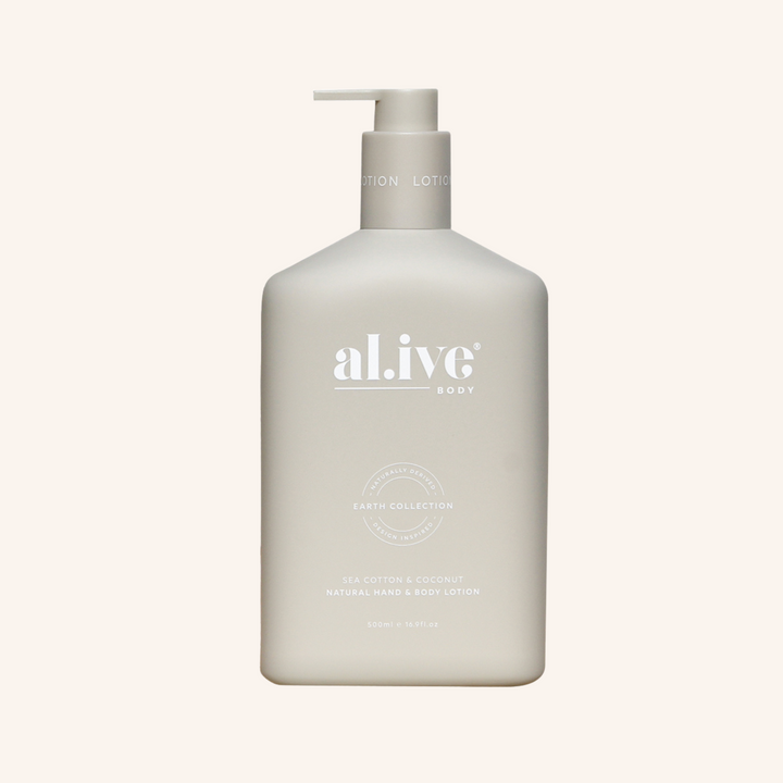 Hand & Body Wash & Lotion + Tray - Sea Cotton & Coconut | al.ive body