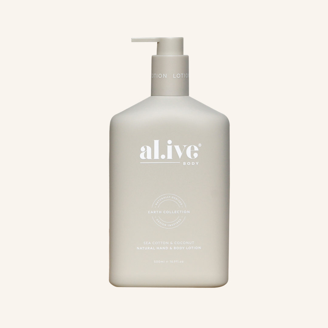 Hand & Body Wash & Lotion + Tray - Sea Cotton & Coconut | al.ive body