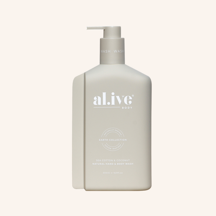 Hand & Body Wash & Lotion + Tray - Sea Cotton & Coconut | al.ive body